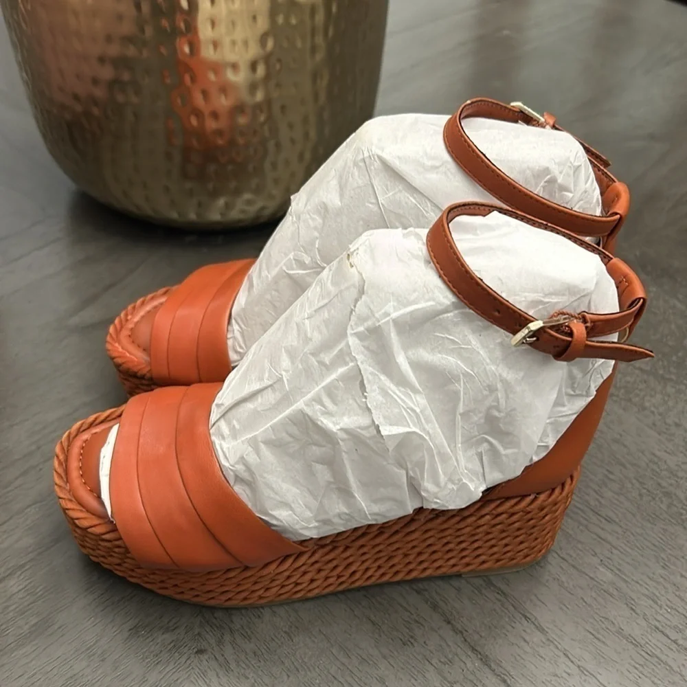 Franco Sarto Via Womens Leather Espadrille Flatform Sandals_5